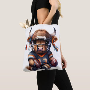 Football And Highland Cows Tote Bag