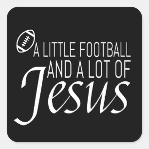 Football and Jesus Square Sticker