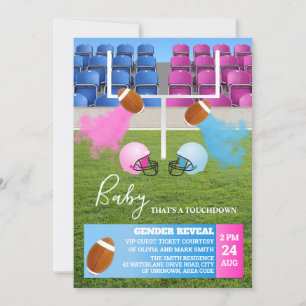 Football and Rugby Sports Smoke Gender Reveal Invitation