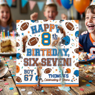  Football and Sprinkles 8th Birthday Party Napkin