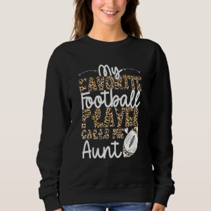 Football Aunt Football Player Leopard Pattern Foot Sweatshirt