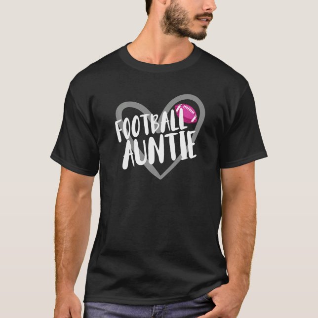Football Auntie Heart T-Shirt (Front)