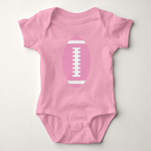 FOOTBALL BABY Pink   Front Pink Football Graphic Bodysuit