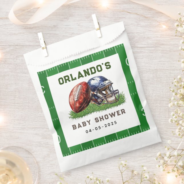 Football Baby Shower | A Little All Star Is On His Favour Bag (Clipped)