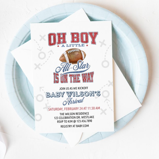 Football Baby Shower, Baby Shower Invitation,  Invitation (Creator Uploaded)