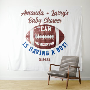 Football Baby Shower Backdrop Tapestry