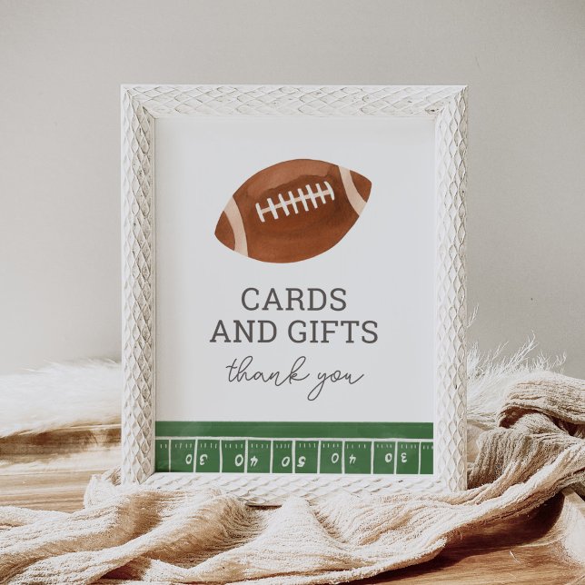 Football Baby Shower Cards and Gifts Sign (Creator Uploaded)