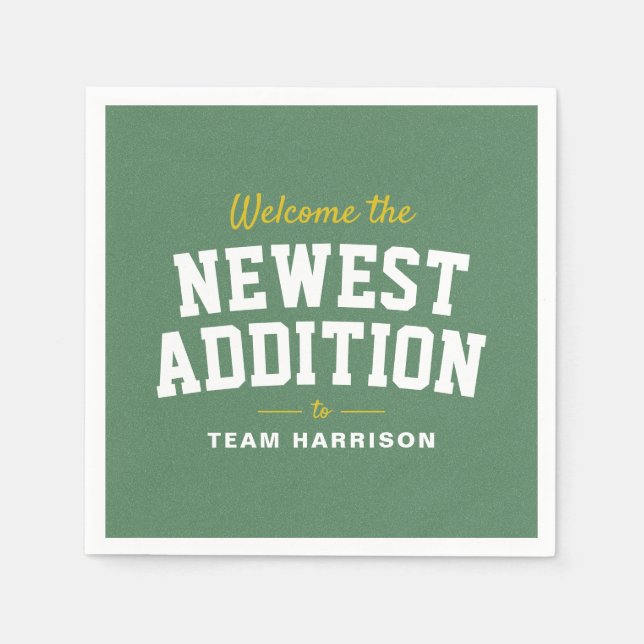 Football baby shower cute tailgate personalised napkin (Front)