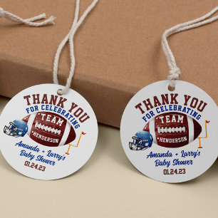 Football Baby Shower Favour Tags