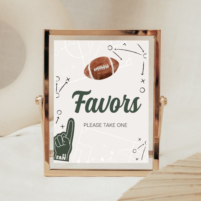 Football Baby Shower Favours Poster (A Little All Star Baby Shower Favors Sign)