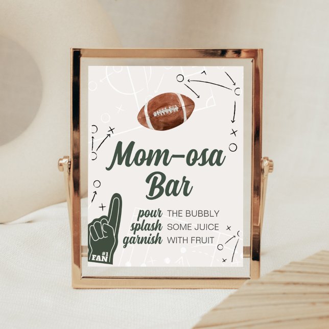 Football Baby Shower Mum Osa Bar Poster (A Little All Star Baby Shower Mom Osa Bar Sign)