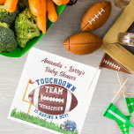 Football Baby Shower Napkin<br><div class="desc">This football-themed baby shower napkin is the perfect way to celebrate the arrival of a baby boy! These napkins feature a playful design with football graphics and the message "Touchdown! Your team is having a boy!" Sure to be a hit with any football-loving parents-to-be, this napkin is a fun and...</div>