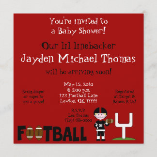 Football Baby Shower!, Our linebacke... Invitation