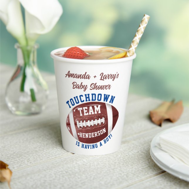Football Baby Shower Paper Cups (Insitu)