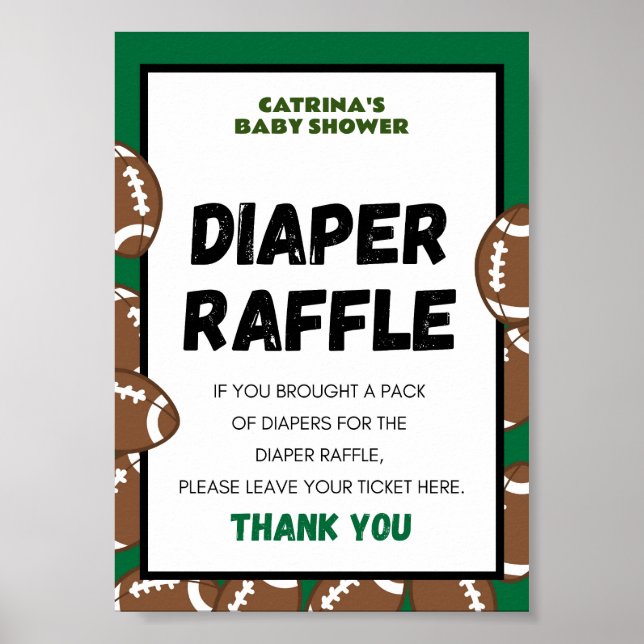 Football Baby Shower Sign (Front)