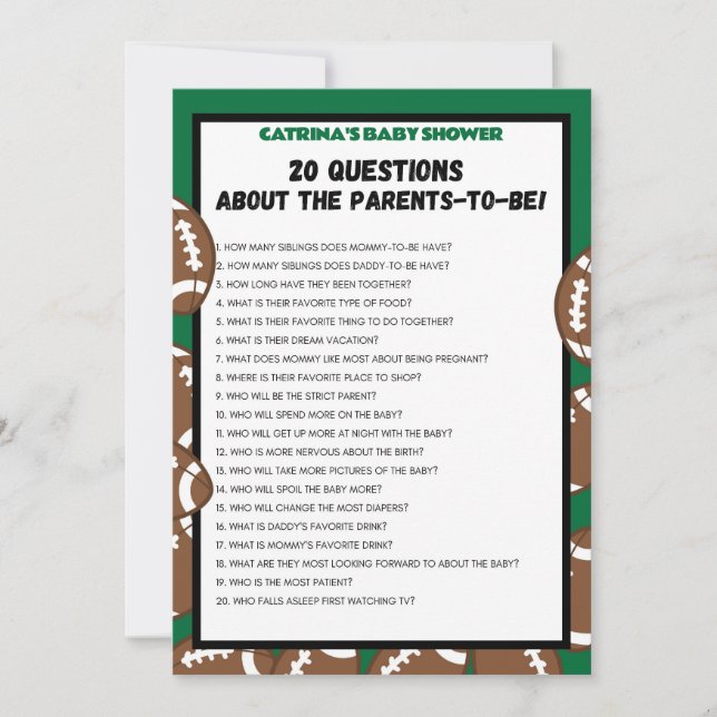 Football Baby Shower, Soccer - Editable Name, 5x7 Invitation (Front)