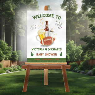 Football Baby Shower Tailgate couples Game Day Poster