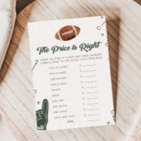 Football Baby Shower The Price is Right Game