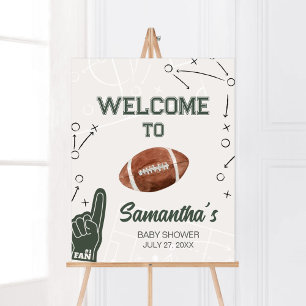 Football Baby Shower Welcome Poster