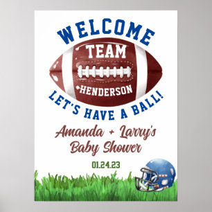 Football Baby Shower Welcome Sign Foam Board