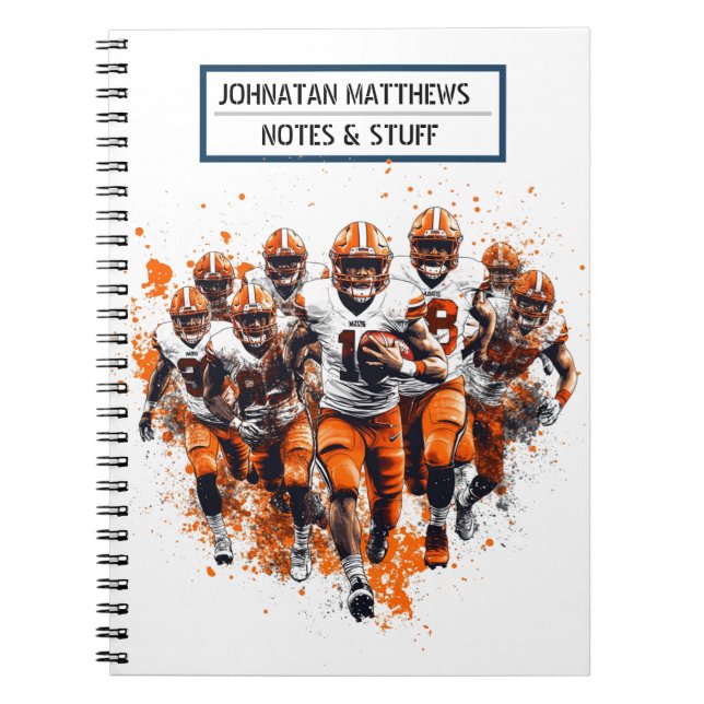 Football Back To School Spiral Photo Notebook (Front)