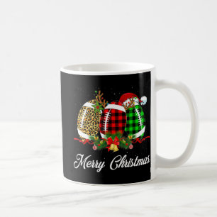Football Ball Christmas Leopard Red Plaid Santa Ha Coffee Mug