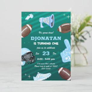 Football Ball First Birthday Invitation