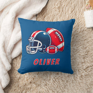 Football Ball Helmet Cartoon Birthday Boy Cushion