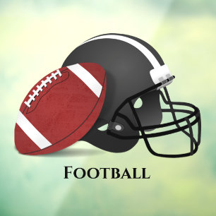 Football Ball Helmet Design Window Cling