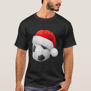 Football Ball Santa s Hat Christmas Xmas Soccer Fa T-Shirt