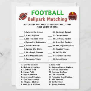 Football Ballpark Matching Game