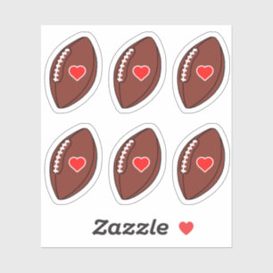 Football balls with red heart pack
