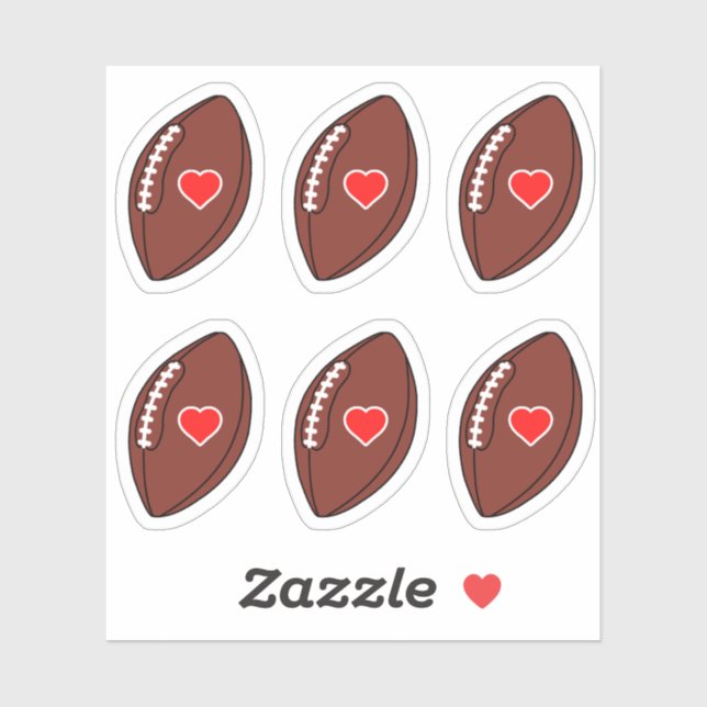Football balls with red heart pack (Sheet)