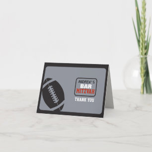 FOOTBALL Bar Mitzvah Invitation Thank You Card
