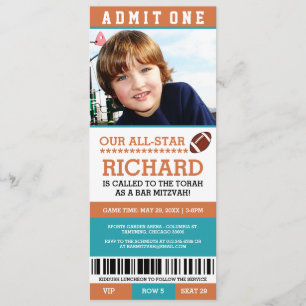 Football Bar Mitzvah Invites