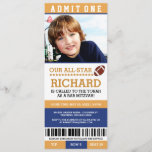 Football Bar Mitzvah Invites<br><div class="desc">Football themed bar mitzvah invites are cool and fun!  They look like a sports ticket to celebrate the event of the season.</div>