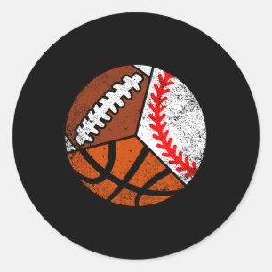 Football Baseball Basketball Player Funny Ball Spo Classic Round Sticker
