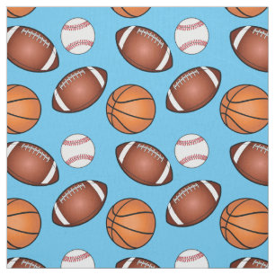 Football, Basketball and Baseball Love Fabric