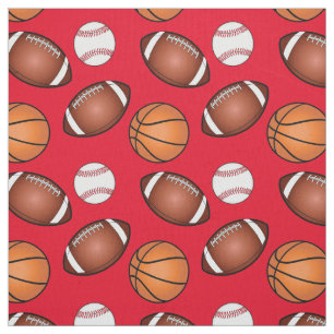 Football, Basketball and Baseball Love Fabric