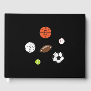 Football Basketball Baseball Sports Fan Guest Book