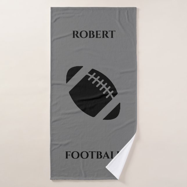 Football bath towel, personalised name. bath towel (Bath Towel)