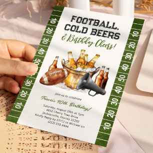 Football & Beers Adult Birthday Invitation