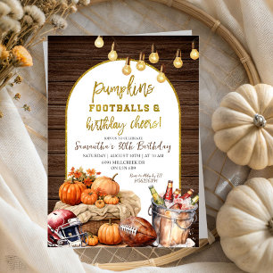 Football Beers Adult Male Birthday Party Invitation