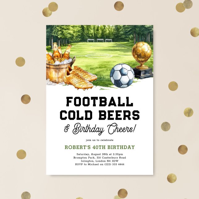 Football, Beers & Cheers Adult Birthday Invitation (Creator Uploaded)