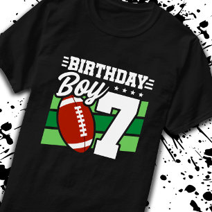Football Birthday 7 Year Old Boy 7th Birthday T-Shirt
