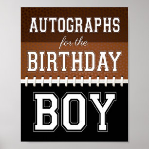 Football BIRTHDAY AUTOGRAPHS Sign Print