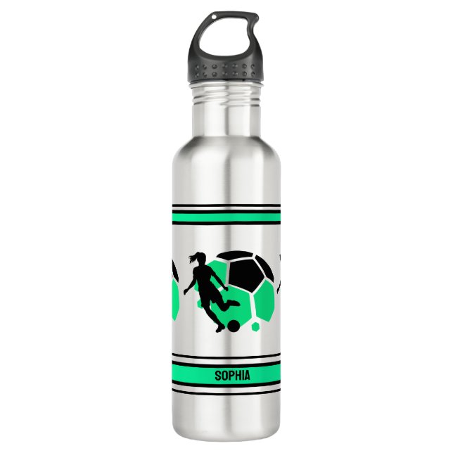Football Birthday Gift, Football Women Girl Player 710 Ml Water Bottle (Front)