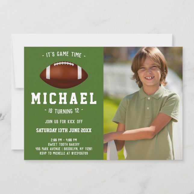 Football Birthday Invitation (Front)
