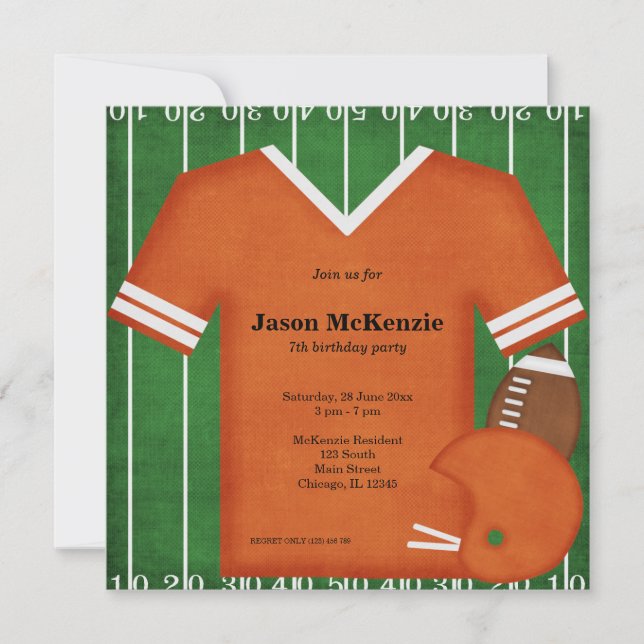Football Birthday Invitation (Front)