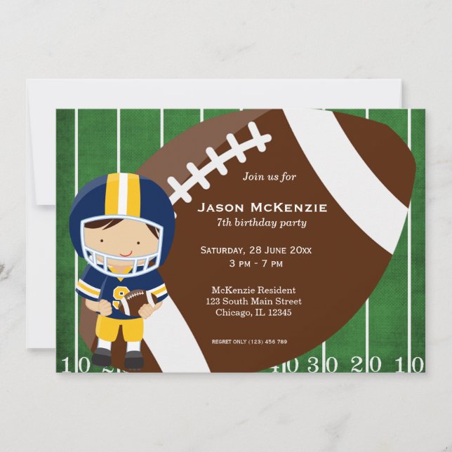 Football birthday invitation (Front)